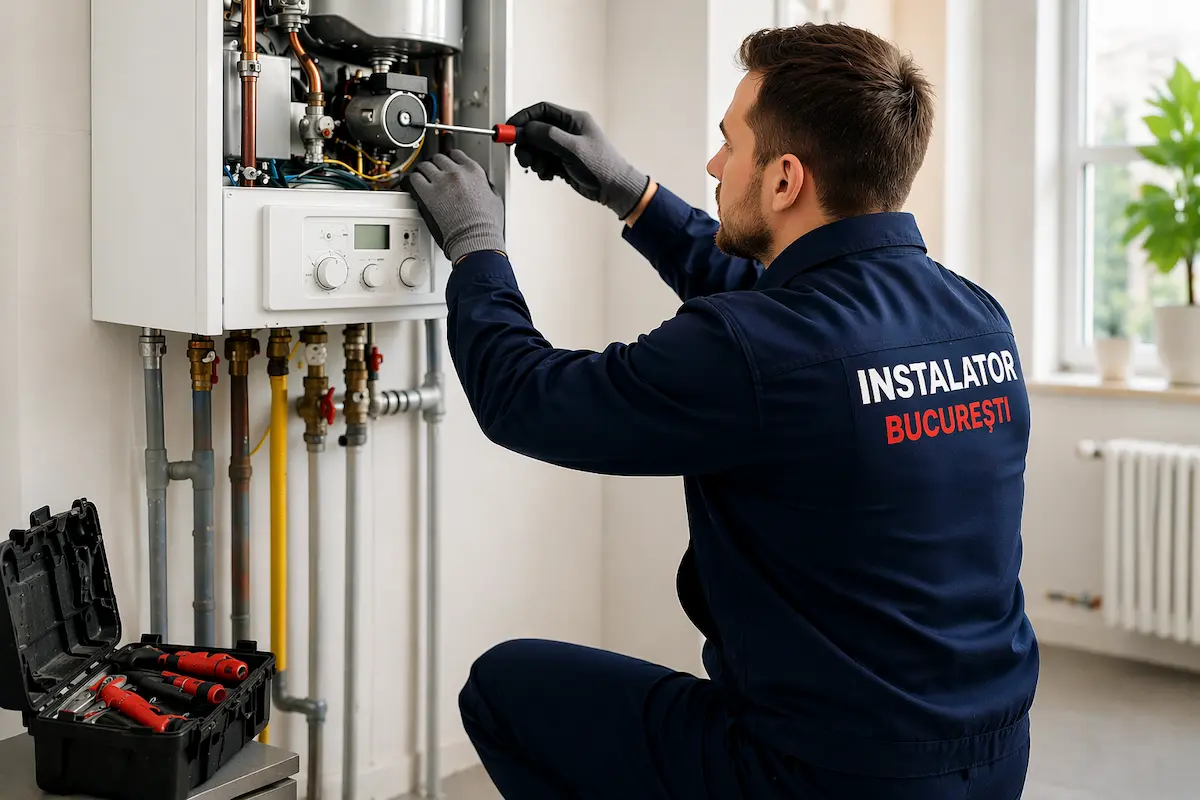 Instalator din București care realizează montaj și reparații centrale termice într-o locuință