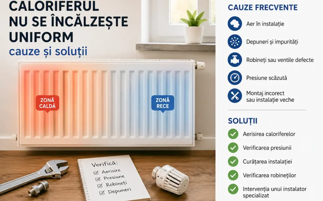 Caloriferul nu se încălzește uniform – cauze și soluții