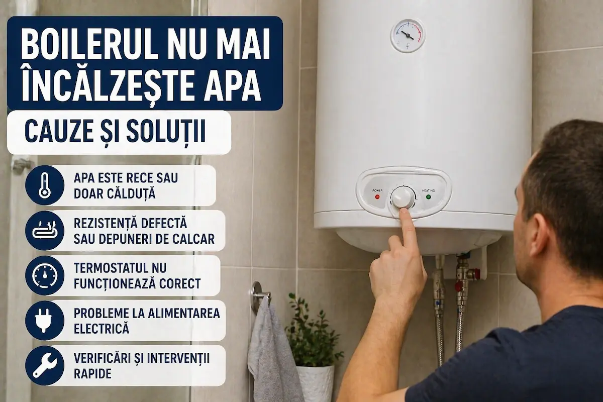 Boilerul nu mai încălzește apa – cauze și soluții Boiler electric montat pe perete, verificat pentru problemă de încălzire a apei