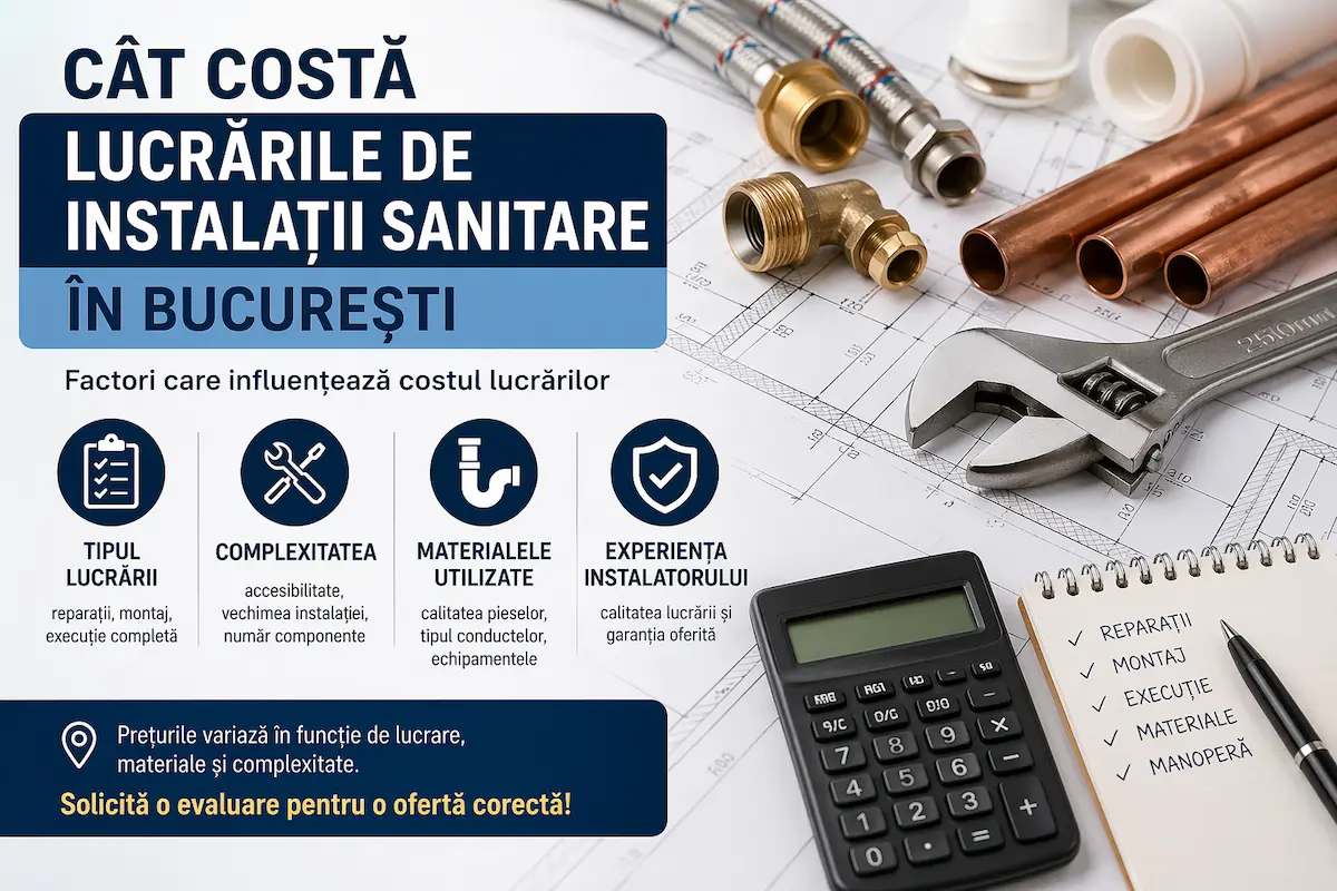 Cost lucrari instalatii sanitare bucuresti reparatii montaj executie